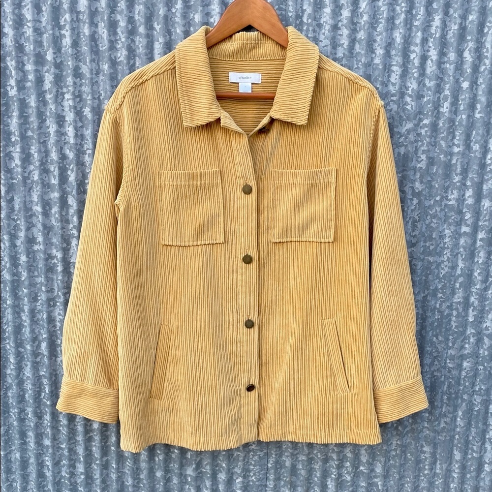 NWOT CJ Banks Corduroy Yellow Shacket